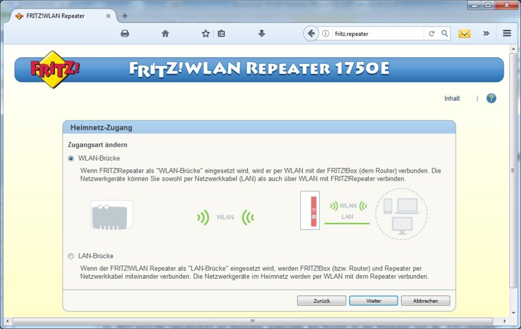 FRITZ!WLAN Repeater 1750E: selección de WLAN