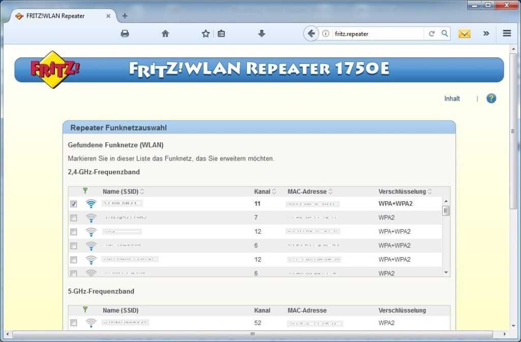 FRITZ!WLAN Repeater 1750E: selección del modo de funcionamiento