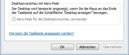 Windows 7: cuadro Aero Peek atenuado