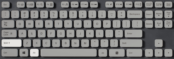 Es tan fácil cambiar el teclado americano: solo presione ALT y SHIFT