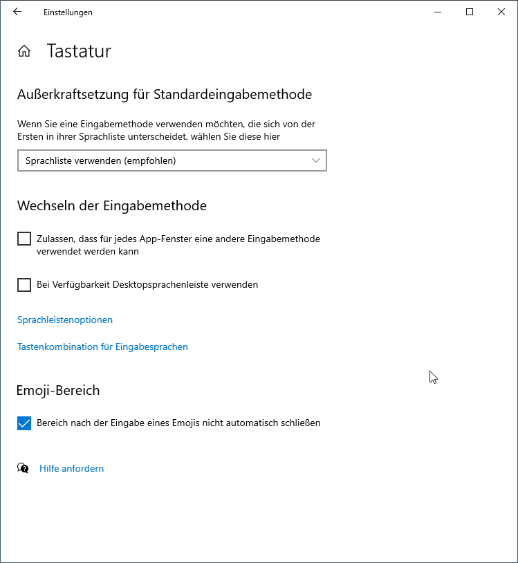Opciones de teclado Windows 10