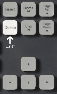Ubicación de la tecla Supr en un teclado de PC normal
