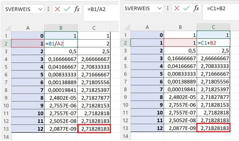 Imagen 2 - Cómo generar el número de Euler en Excel usando fórmulas simples