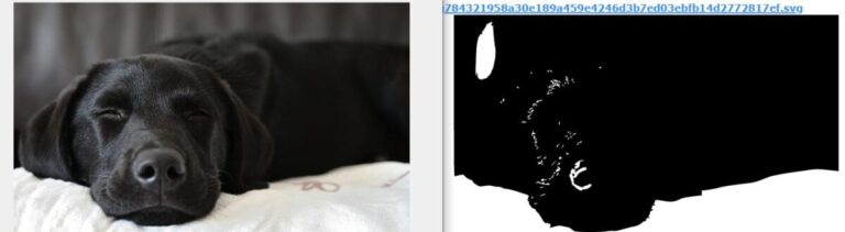 Imagen vectorizada (derecha) de una plantilla de mapa de bits (izquierda)