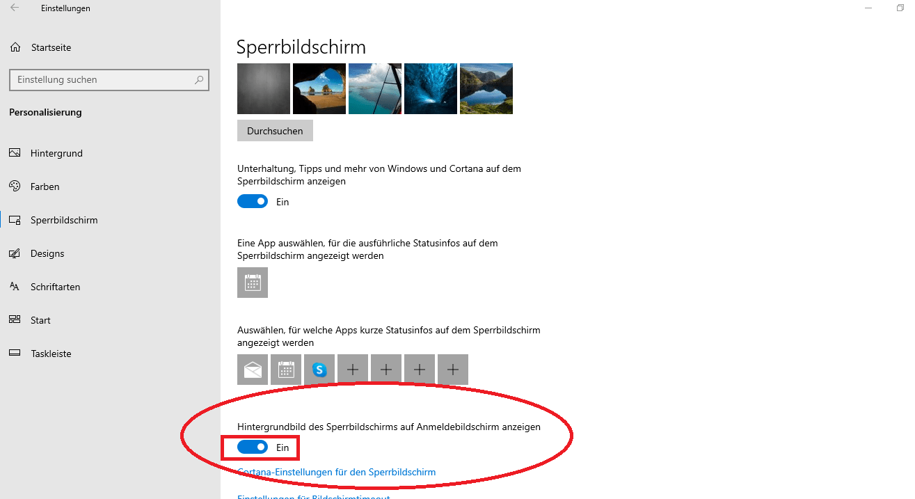 Cambiar la pantalla de inicio de sesión de Windows 10