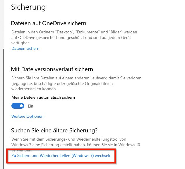 Las opciones de copia de seguridad en Windows 10 de un vistazo