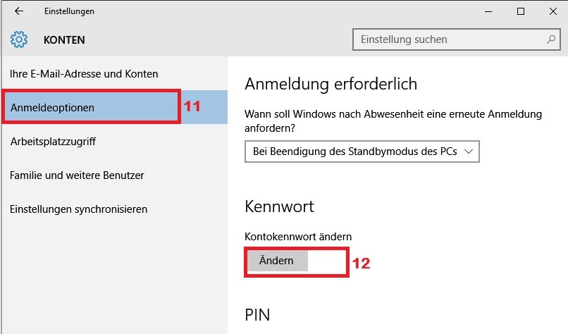Windows 10: cambiar la contraseña de la cuenta de usuario